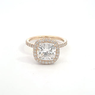 14K Y/G LAB GROWN DIAMOND 4.00CT CUSHION CUT