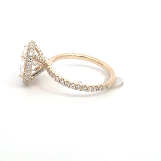 14K Y/G LAB GROWN DIAMOND 4.00CT CUSHION CUT