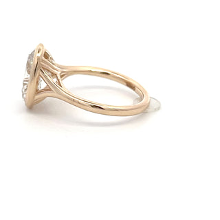 14K Y/G LAB GROWN DIAMOND RING 4.25CT OVAL CUT