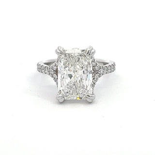 14K W/G LAB GROWN DIAMOND FASHION RING RADIANT CUT 5.50CT