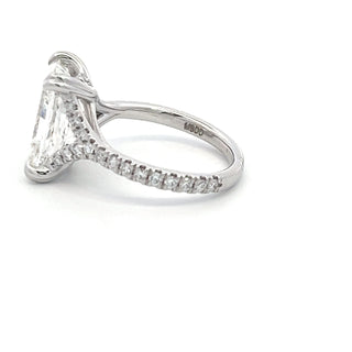 14K W/G LAB GROWN DIAMOND FASHION RING RADIANT CUT 5.50CT