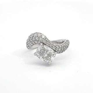 14K W/G LAB GROWN DIAMOND 2.00CT LONG CUSHION CUT CENTER