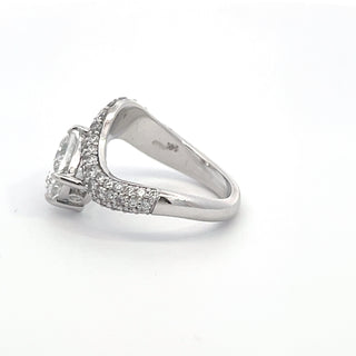 14K W/G LAB GROWN DIAMOND 2.00CT LONG CUSHION CUT CENTER