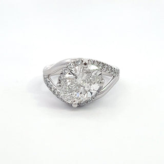 14K W/G LAB GROWN DIAMOND 3.00CT OVAL CUT