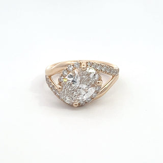 14K Y/G LAB GROWN DIAMOND 2.75CT OVAL CUT