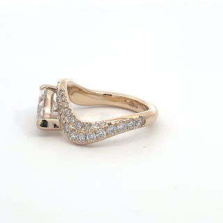 14K Y/G LAB GROWN DIAMOND RING 1.75CT PEAR CUT