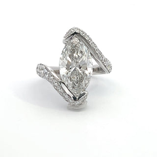 14K W/G LAB GROWN DIAMOND 5.00CT MARQUISE CUT CENTER