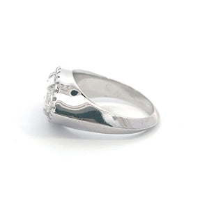 14K W/G LAB GROWN DIAMOND FASHION RING WITH MARQUISE AND ROUND CUT STONES 2.50CTS