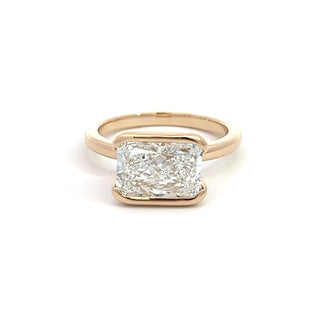 14K Y/G LAB GROWN DIAMOND RADIANT CUT SOLITAIRE RING 3.00CTS