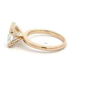 14K Y/G LAB GROWN DIAMOND RADIANT CUT SOLITAIRE RING 3.00CTS