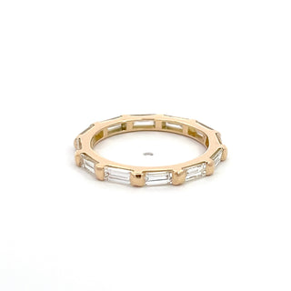18K Y/G LAB GROWN DIAMOND STRAIGHT BAGUETTE WEDDING BAND 1.50CT