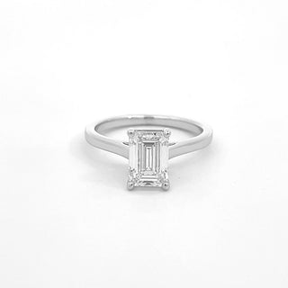 14K W/G LAB GROWN DIAMOND EMERALD SOLITAIRE RING 1.50CTS