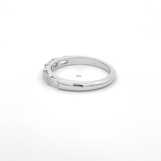 14K W/G LAB GROWN DIAMOND EMERALD CUT WEDDING BAND 0.75CTS