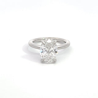 PLATINUM LAB GROWN DIAMOND OVAL SOLITAIRE RING 3.00CTS