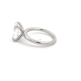 PLATINUM LAB GROWN DIAMOND OVAL SOLITAIRE RING 3.00CTS