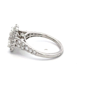 14K W/G LAB GROWN DIAMOND RING 3.00CT OVAL CUT