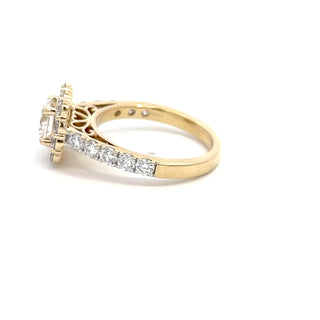 14K Y/G LAB GROWN DIAMOND 2.25CT ROUND CUT