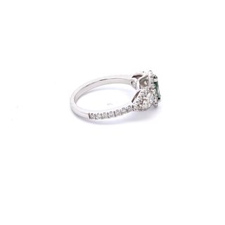 14K W/G LAB GROWN GREEN & WHITE DIAMOND MARQUISE CUT