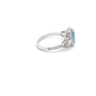 14K W/G LAB GROWN BLUE & WHITE DIAMOND 1CT PEAR CUT
