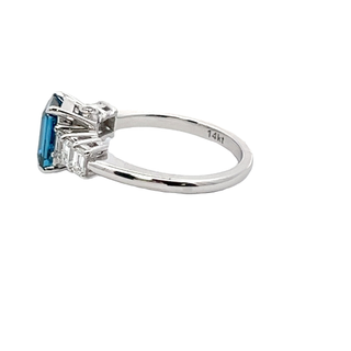 14K W/G LAB GROWN BLUE & WHITE DIAMOND 2CT OVAL CUT