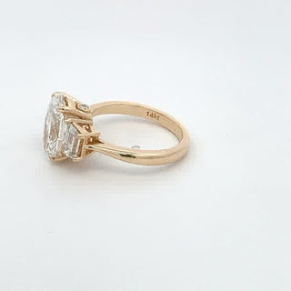 14K Y/G LAB GROWN DIAMOND 4CT OVAL CUT