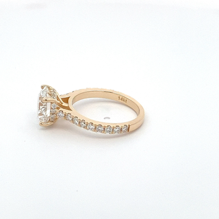 14K Y/G LAB GROWN DIAMOND 4CT ROUND CUT