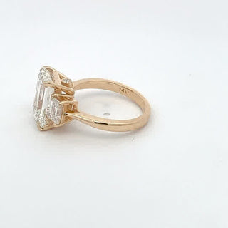 14K Y/G LAB GROWN DIAMOND 6CT EMERALD CUT