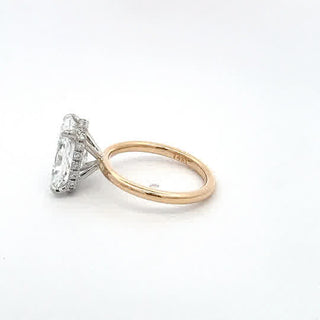 14K Y/G LAB GROWN DIAMOND 3CT RADIANT CUT