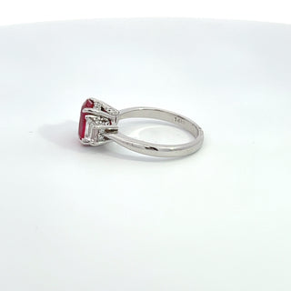 14K W/G LAB GROWN RUBY/DIAMOND RING 3.00CT