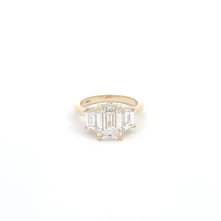 14K Y/G LAB GROWN DIAMOND 4.25CT EMERALD CUT