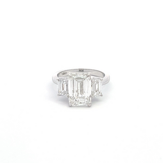 14K W/G LAB GROWN DIAMOND 5.50CT EMERALD CUT