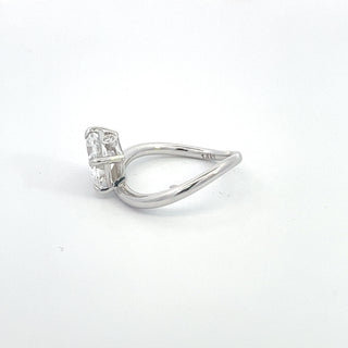 14K W/G LAB GROWN DIAMOND FASHION RING CUSHION CUT 2.00CT