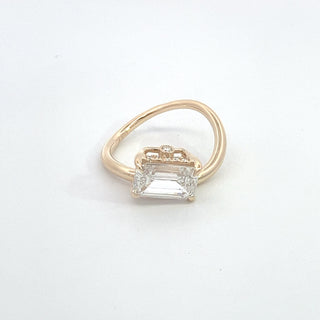 14K Y/G LAB GROWN DIAMOND FASHION RING EMERALD CUT 2.75CT