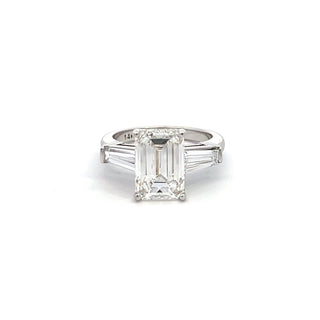 14K W/G LAB GROWN DIAMOND EMERALD CUT 4.50CT