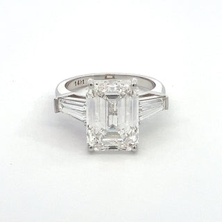 14K W/G LAB GROWN DIAMOND EMERALD CUT 8.25CT