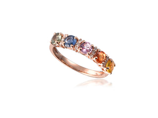 14K ROSE GOLD MULTI-SAPPHIRE FASHION RING 1.75CT