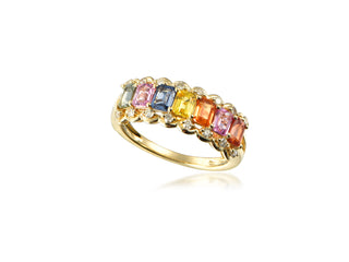 14K YELLOW GOLD MULTI-SAPPHIRE FASHION RING 2.00CT