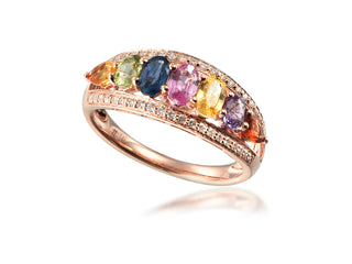 14K ROSE GOLD MULTI-SAPPHIRE FASHION RING 2.00CT