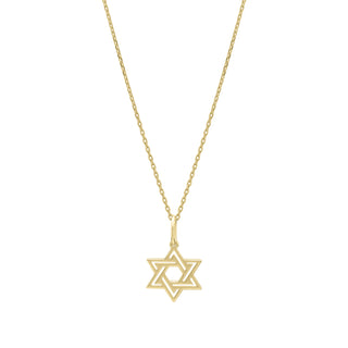 14K Gold Star of David Pendant