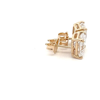 14K GOLD LAB GROWN DIAMOND EARRINGS CUSHION CUT 3.00CT