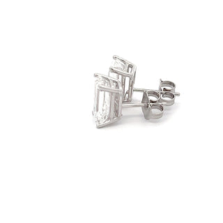 14K GOLD LAB GROWN DIAMOND STUD EARRINGS EMERALD CUT 4.00CT