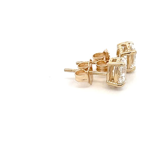 14K W/G LAB GROWN DIAMOND STUD EARRINGS OVAL CUT 1.25CT