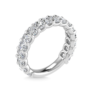 14K White Gold Diamond 2 1/2 Ct.Tw. Oval Shape Three Forth way Wedding Band