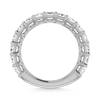 14K White Gold Diamond 2 3/8 Ct.Tw. Radiant Shape Three Forth way Wedding Band