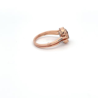 14K ROSE GOLD CHOCOLATE/WHITE DIAMOND REVERSIBLE RING