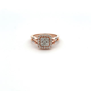 14K ROSE GOLD CHOCOLATE/WHITE DIAMOND REVERSIBLE RING