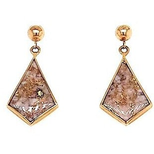 Natural Gold Quartz Ladies Earrings 14K Yellow Gold