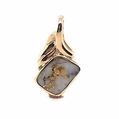 Natural Gold Quartz Ladies Pendant 14K Yellow Gold