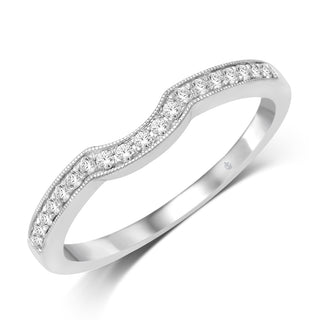 14K White Gold 1/6 Ct.Wt. Diamond Band Ring