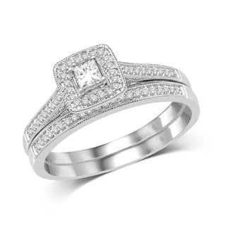 10K White Gold 1/3 Ct.Tw. Diamond Bridal Ring